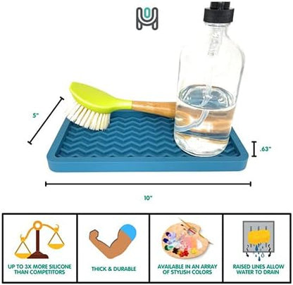 Happitasa Silicone Kitchen Sink Organizer Tray, Sponge Holder and Countertop - Image 3
