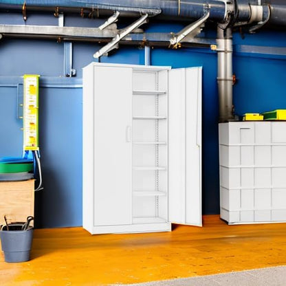 White Metal Storage Cabinet - Image 6