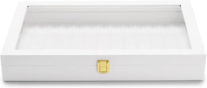 Oirlv White Leather Acrylic Lid Jewelry Necklace Organizer Box Necklace - Image 3