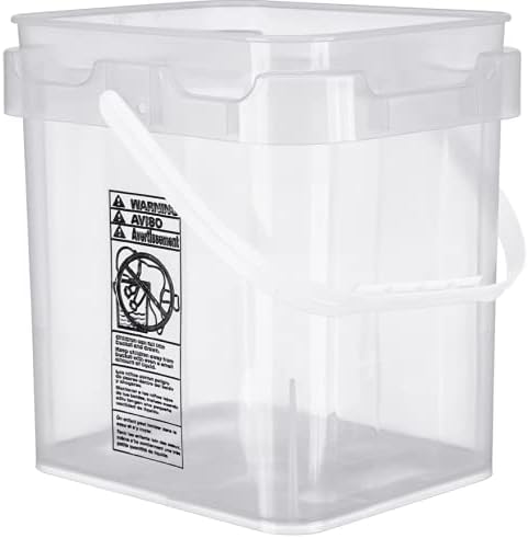 House Naturals 4 Gallon Food Grade Plastic Square clear bucket pail - Image 3