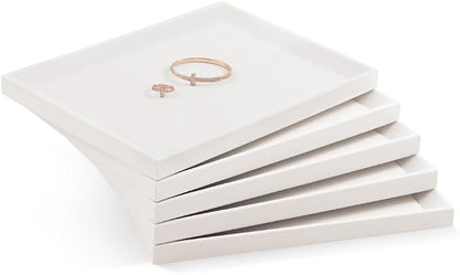 Jewelry Trays, Leather Tray, Luxury White Jewelry Organizer Tray - Image 5