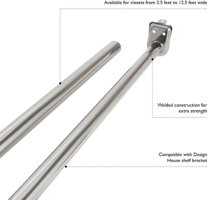 40 Inch to 72 Inch Adjustable Closet Rod - Image 3
