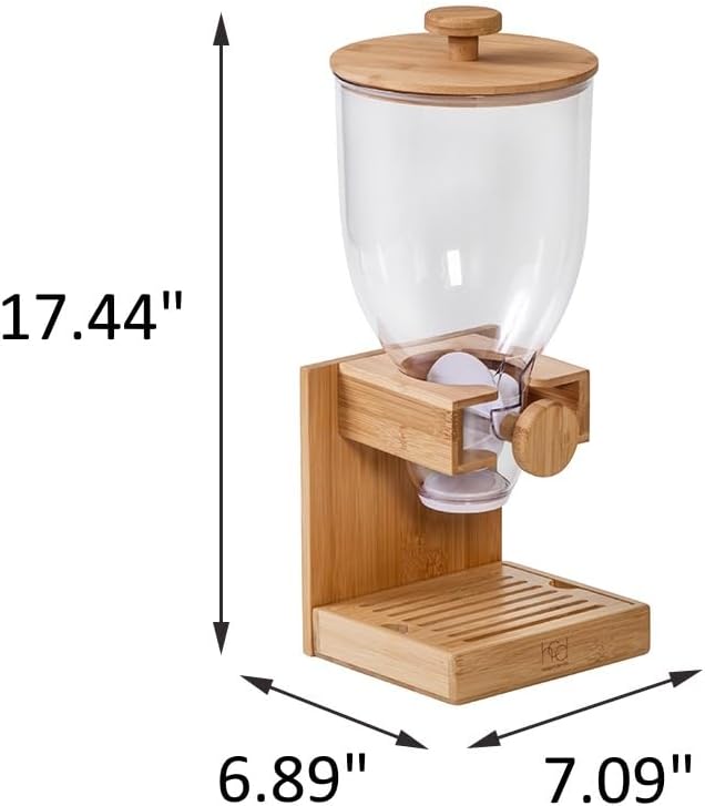 Honey-Can-Do Compact Dry Food Dispenser, Single Control & Snack Storage - Image 8