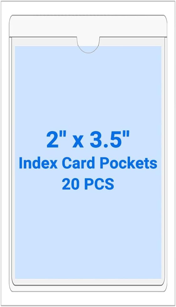 20 PCS Clear Self Adhesive Plastic Label Pockets, Top Loading Business & by Kvatr-X