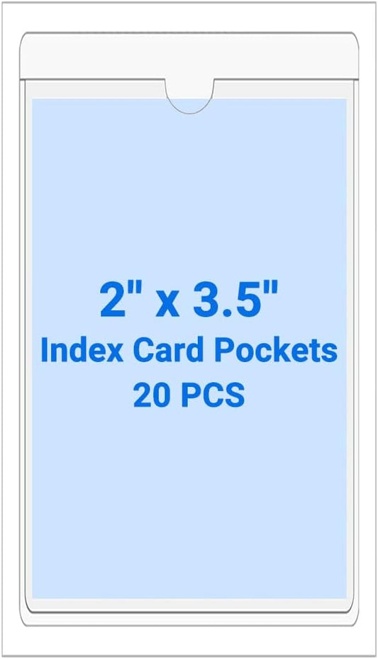 20 PCS Clear Self Adhesive Plastic Label Pockets, Top Loading Business & by Kvatr-X
