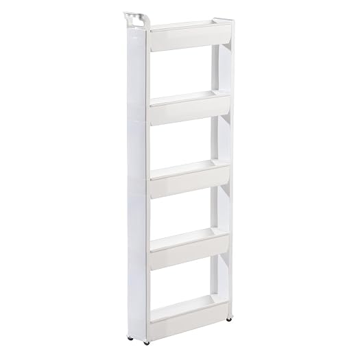Miles Kimball 5 Tier Slim Cart, Durable Plastic, Easy Assembly, Holds Up to 6.5 by MilesKimball