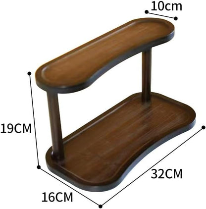 Bamboo Desktop Organizer Shelf – 2-Tier Wooden Storage Rack - Image 2