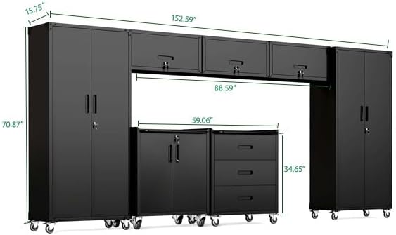Garage Cabinet System | Heavy Duty Steel All-in-One Modular Garage Cabinet Set - Image 2