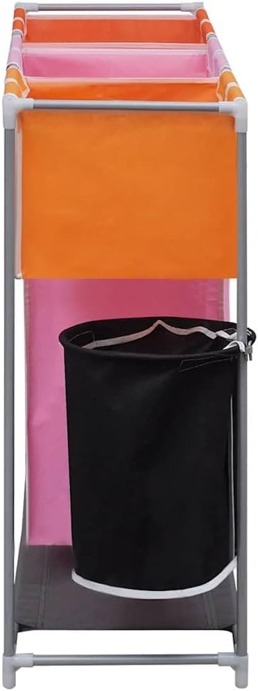 3-Section Laundry Sorter Hamper Set, Heavy Duty Iron Frame Laundry Organizer - Image 5
