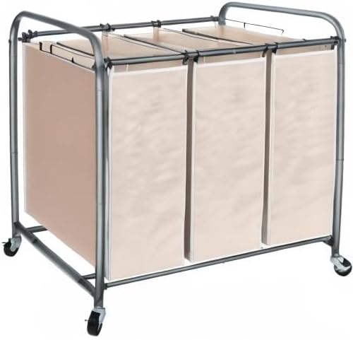 STO STO Laundry Sorter 3 Section, 3 Bag Laundry Hamper, Rolling Laundry Cart - Image 8
