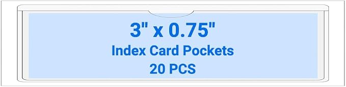20 PCS Clear Self Adhesive Plastic Label Pockets, Top Loading Business & by Kvatr-X