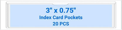 20 PCS Clear Self Adhesive Plastic Label Pockets, Top Loading Business & by Kvatr-X