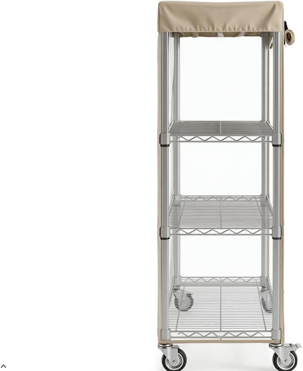 4-Tier Wire Shelf with Clear Cover, leveling feet, adjustable shelves, and - Image 5