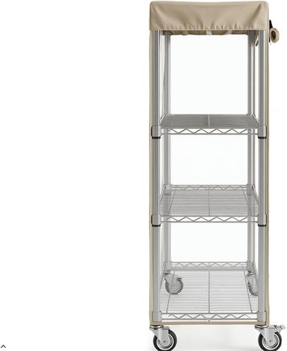 4-Tier Wire Shelf with Clear Cover, leveling feet, adjustable shelves, and - Image 5