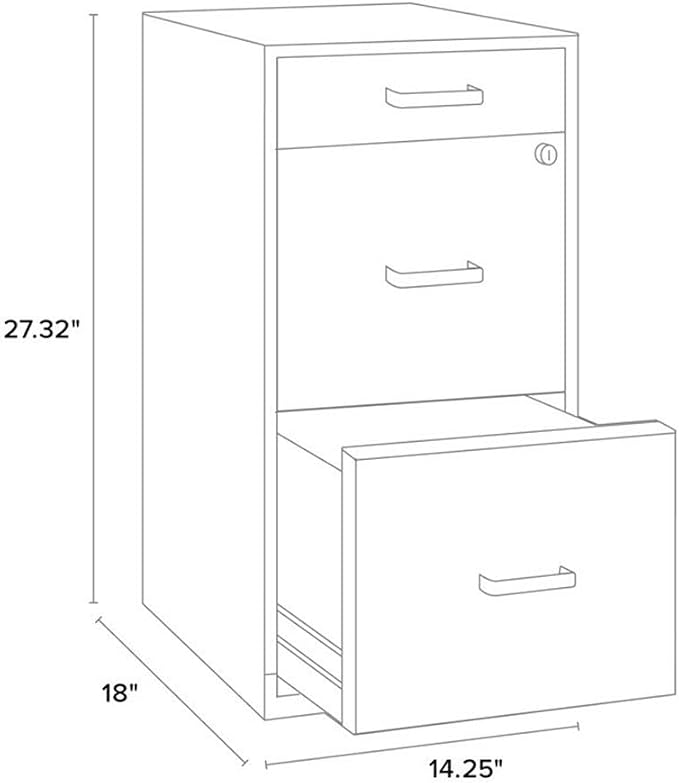 Scranton & Co 18" 3-Drawer Metal Filing Cabinet - Image 2