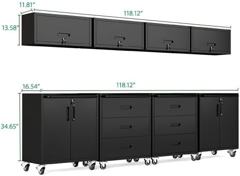 Garage Cabinet System | Heavy Duty Steel All-in-One Modular Garage Cabinet Set - Image 2