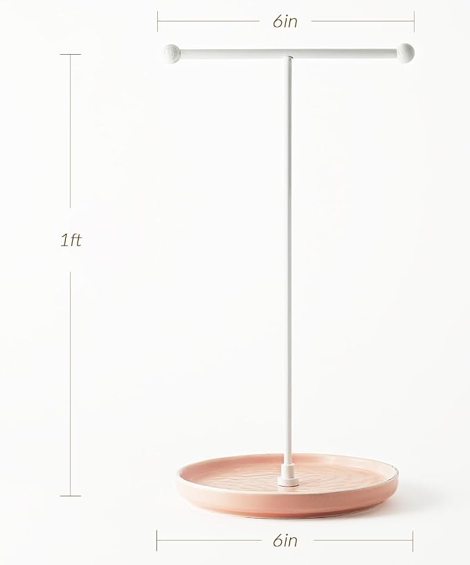 VROOMIUM Necklace Holder Stand - 6in Ceramic Base X 1ft Height - Image 5
