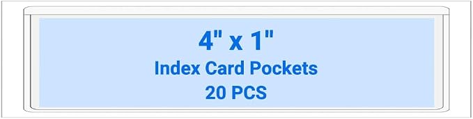 20 PCS Clear Self Adhesive Plastic Label Pockets, Top Loading Business & by Kvatr-X