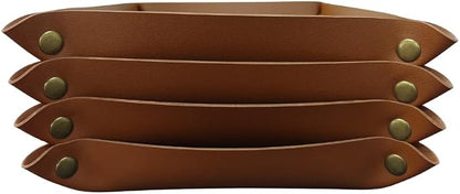 4-Pack Foldable PU Leather Jewelry Valet Tray – Catchall Organizer - Image 4