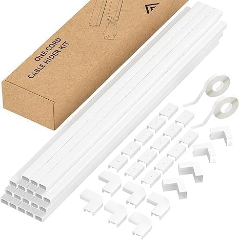 Yecaye PVC Wire Covers for Cords on Wall, One-Cord Cable Concealer Kit by Yecaye
