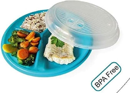 3 PK - Microwave Food Storage Travel Tray Containers - Portion Control - 3 - Image 3