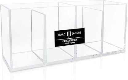 Isaac Jacobs 4-Compartment Clear Acrylic Organizer- Makeup Brush Holder- by IsaacJacobs