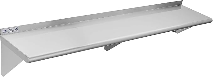 Hally Stainless Steel Shelf 12 x 60 Inches 315 lb, NSF Commercial Wall Mount by HallySinksTablesH