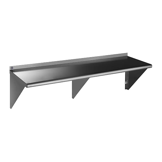 ROCKPOINT Stainless Steel Shelf 18 x 60 Inches 450lb, NSF Metal Commercial by ROCKPOINT