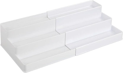 mDesign Plastic Expandable 3-Tier Shelf Rack Organizer - Image 5