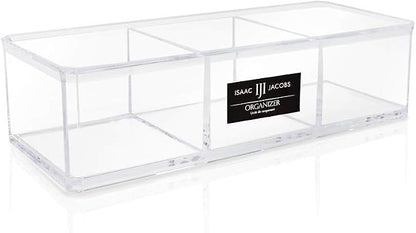 Isaac Jacobs Clear Acrylic 3 Section Organizer- Three Compartment Drawer Tray by IsaacJacobs