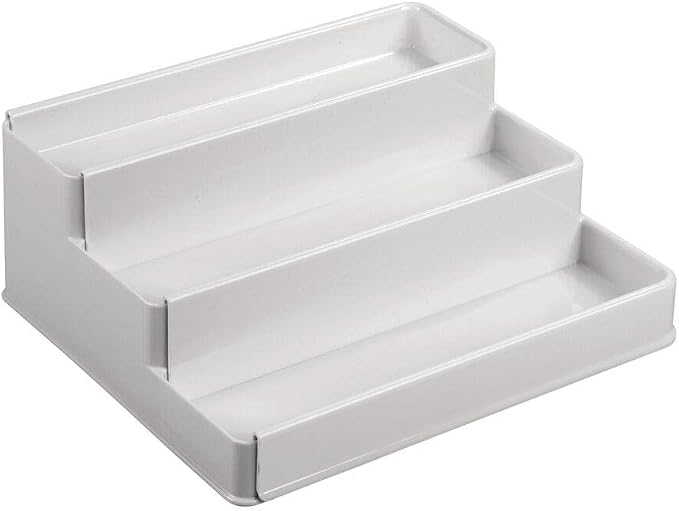 mDesign Plastic Expandable 3-Tier Shelf Rack Organizer - Image 9