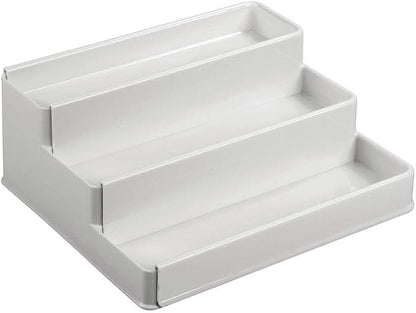 mDesign Plastic Expandable 3-Tier Shelf Rack Organizer - Image 9