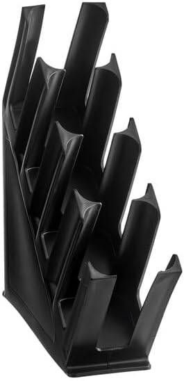 4-Section Black Plastic Countertop Cup and Lid Organizer, 15 x 3.94 x 17.75 by Glownary