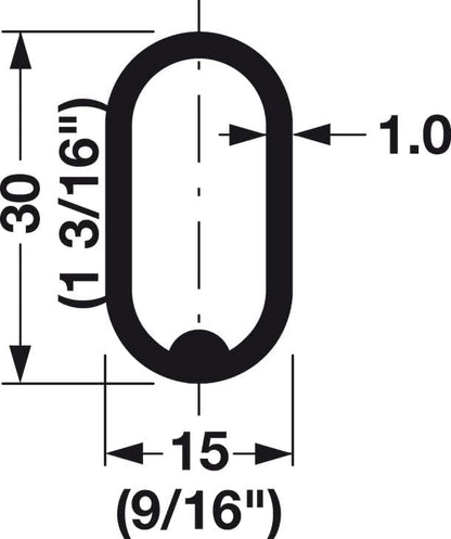Chrome Oval Closet Rod with End Supports - Image 3
