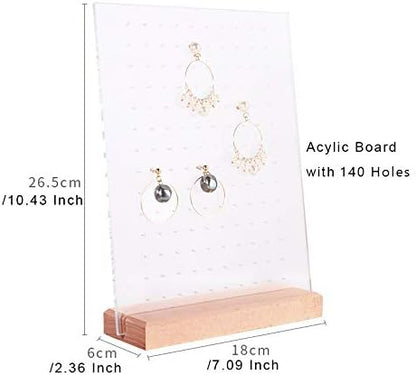 GemeShou Beech earring display for selling jewelry, wooden earring holder for - Image 4