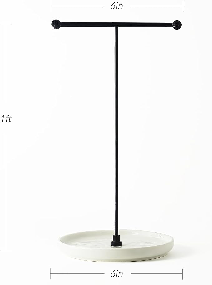VROOMIUM Necklace Holder Stand - 6in Ceramic Base X 1ft Height - Image 5