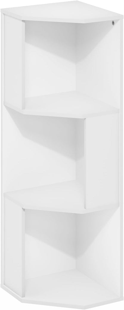 Furinno ECON Corner Shelf, 3-Tier Corner Book Shelf, Standing Storage Shelves - Image 6
