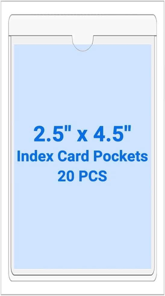 20 PCS Clear Self Adhesive Plastic Label Pockets, Top Loading Business & by Kvatr-X