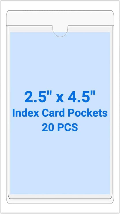 20 PCS Clear Self Adhesive Plastic Label Pockets, Top Loading Business & by Kvatr-X