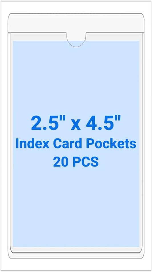 20 PCS Clear Self Adhesive Plastic Label Pockets, Top Loading Business & by Kvatr-X