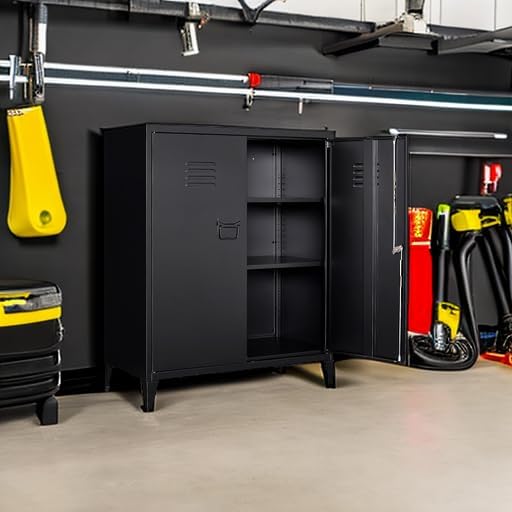 SISESOL Storage Cabinet with Doors and Shelves, Office Storage Cabinets - Image 6