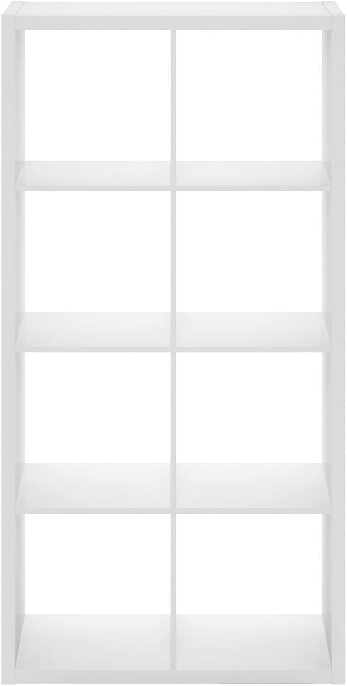 Furinno Cubicle Book Shelf, 8-Cube Bookshelf, Extra Thick Frame Horizontally & - Image 10