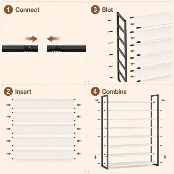 6-Tier Shoe Rack Organizer, Zero-Wobble Metal Frame - Image 7