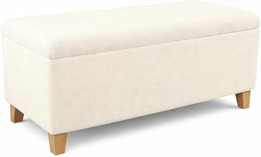 HomePop Storage Bench, Pearl Cream by HomePop