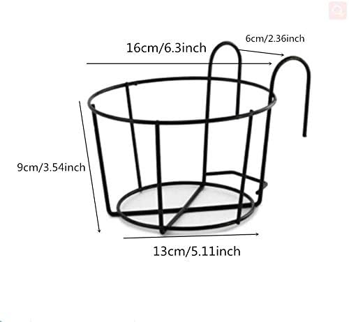 1 Pack Hanging Railing Planters Flower Pot Holders Plant Iron Racks Fence Metal - Image 7