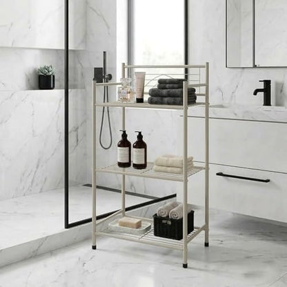 Bath Bliss Satin 3 Tier Storage Shelf Nickel | Dimensions: 17.3"x 10.6"x 35.8" - Image 2