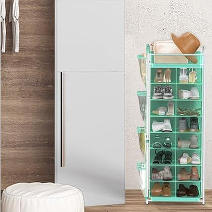 Simple Houseware 16 Cube Shoe Stand Tower Rack 8 Tier, Turquoise | Top Shelf - Image 6