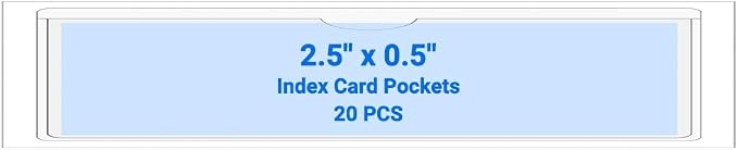 20 PCS Clear Self Adhesive Plastic Label Pockets, Top Loading Business & by Kvatr-X