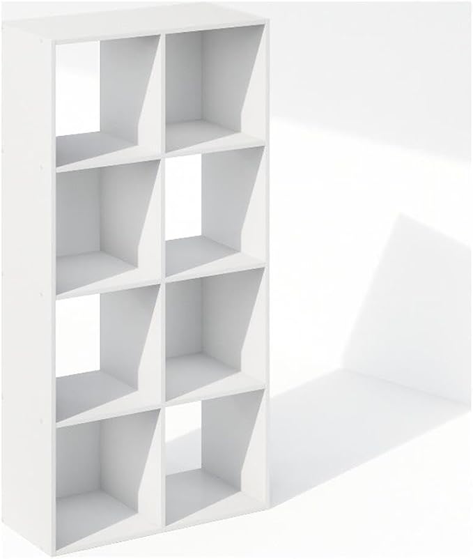 Furinno PELLI Book Shelf, 8-Cube Bookshelf, Horizontal Cube Storage Organizer by Furinno-FitsYourSpaceFitsYourBudget