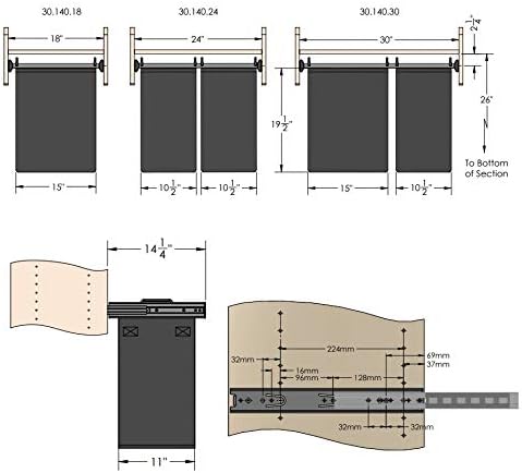 TAG Hardware Full Extension Pullout Laundry Hamper - Image 6